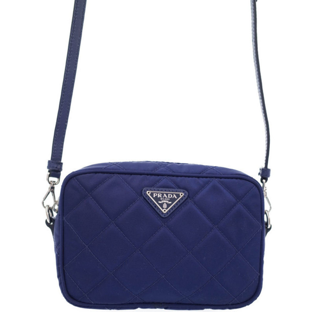 Prada Nylon Quilted Shoulder Bag Blue